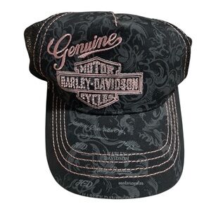 Harley-Davidson Black Cap with Pink Embroidery